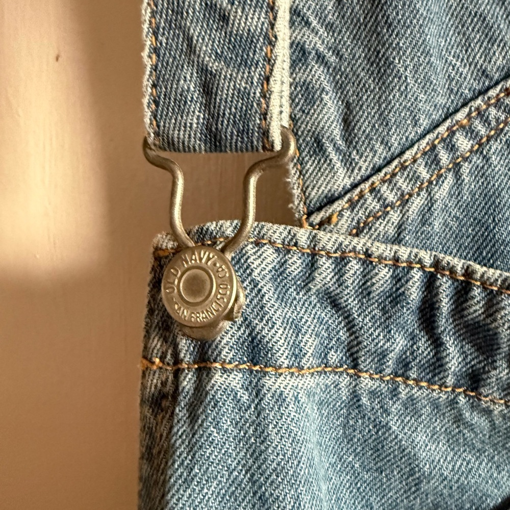 Old Navy Classic Blue Denim Overall Shorts - Picture 7 of 13